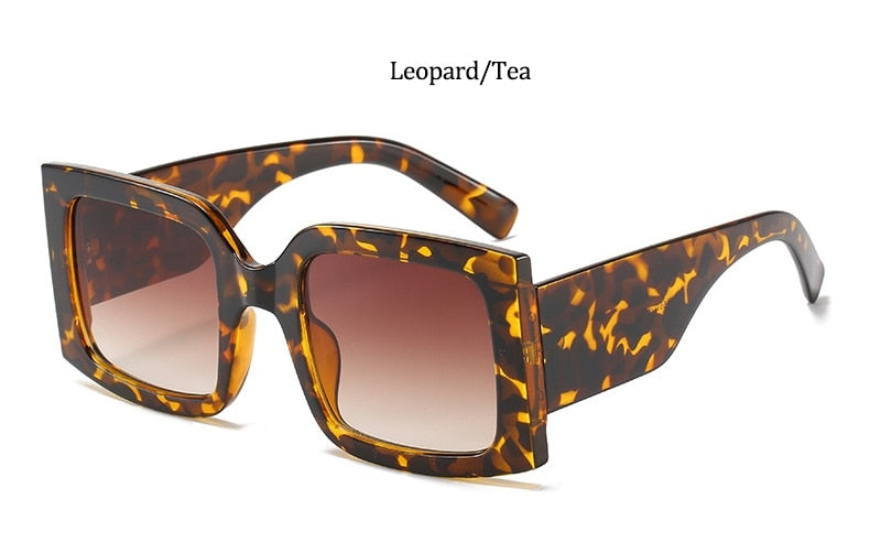 Square Clear Shades Sunglasses Woman 2023 Big Frame Rectangle Sun Glasses For Women 2023 Designer UV400 Eyewear