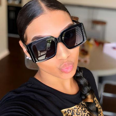 Square Clear Shades Sunglasses Woman 2023 Big Frame Rectangle Sun Glasses For Women 2023 Designer UV400 Eyewear
