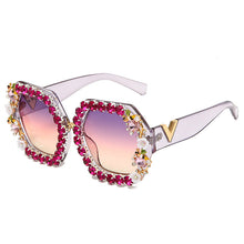 Carica l'immagine nel visualizzatore di Gallery, Square Diamond Sunglasses Women 2023  Brand Designer Colorful Rhinestones Sunglasses Stylish Eyewear Shades UV400 Oculos
