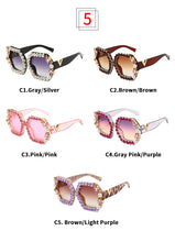 Carica l'immagine nel visualizzatore di Gallery, Square Diamond Sunglasses Women 2023  Brand Designer Colorful Rhinestones Sunglasses Stylish Eyewear Shades UV400 Oculos