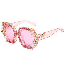 Carica l'immagine nel visualizzatore di Gallery, Square Diamond Sunglasses Women 2023  Brand Designer Colorful Rhinestones Sunglasses Stylish Eyewear Shades UV400 Oculos