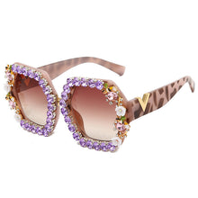 Carica l'immagine nel visualizzatore di Gallery, Square Diamond Sunglasses Women 2023  Brand Designer Colorful Rhinestones Sunglasses Stylish Eyewear Shades UV400 Oculos