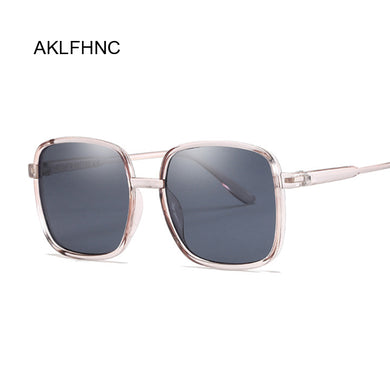 Occhiali da sole vintage con montatura quadrata Occhiali da sole oversize da donna di grandi dimensioni per occhiali da sole femminili neri UV400 