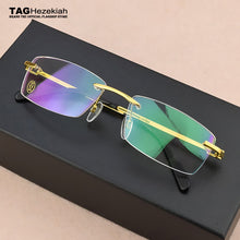 Load image into Gallery viewer, Square Frameless titanium glasses frame men optical glasses frame women Retro eyeglasses frame Women&#39;s spectacle frames Men&#39;s