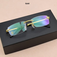 Load image into Gallery viewer, Square Frameless titanium glasses frame men optical glasses frame women Retro eyeglasses frame Women&#39;s spectacle frames Men&#39;s