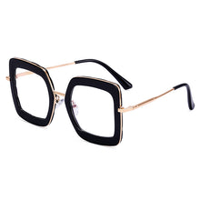 Carica l'immagine nel visualizzatore di Gallery, Occhiali da vista quadrati con bordo spesso e bordo spesso in marmo colorato Occhiali da vista UV400 Occhiali trasparenti unisex 