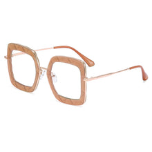 Carica l'immagine nel visualizzatore di Gallery, Occhiali da vista quadrati con bordo spesso e bordo spesso in marmo colorato Occhiali da vista UV400 Occhiali trasparenti unisex 