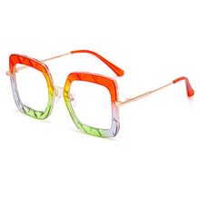 Carica l'immagine nel visualizzatore di Gallery, Occhiali da vista quadrati con bordo spesso e bordo spesso in marmo colorato Occhiali da vista UV400 Occhiali trasparenti unisex 