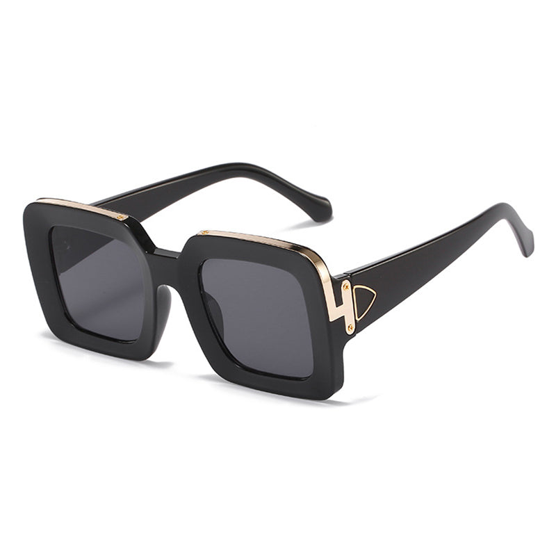 Square Full Rim Thick Flat Classic Punk Sunglasses 2023  Designer Summer Large Frame Glasses UV400 Lunette Femme