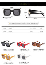 Load image into Gallery viewer, Square Full Rim Thick Flat Classic Punk Sunglasses 2023  Designer Summer Large Frame Glasses UV400 Lunette Femme