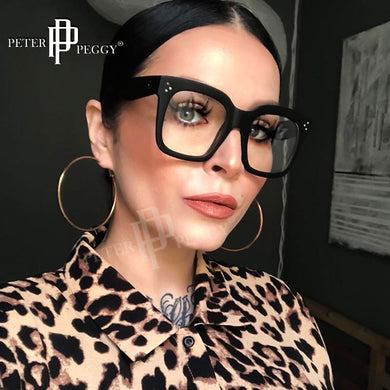 Square Glasses Frames Women Sunglasses Plastic Rivets Clear Prescription Eyewear  Brand Designer Glasses Men Frame