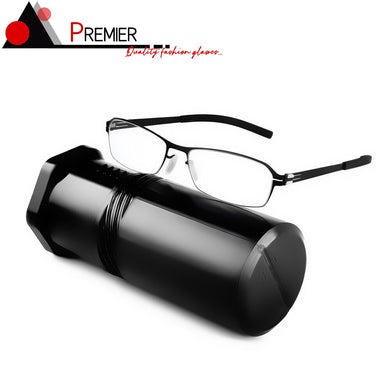 Square Glasses Frames for Men Women Handmade Screwless 0.5mm Stainless Steel Personality Eyeglasses Myopia Prescription Eyewear