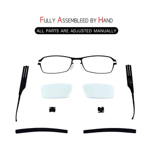 Square Glasses Frames for Men Women Handmade Screwless 0.5mm Stainless Steel Personality Eyeglasses Myopia Prescription Eyewear