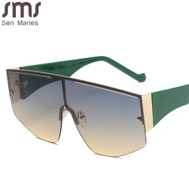Square Goggle Sunglasses One Piece Women Sunglasses Oversized Gradient Lens Brand Designer Eyeglass Oculos De Sol Feminino