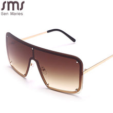 Load image into Gallery viewer, Square Goggle Sunglasses One Piece Women Sunglasses Oversized Rimless Glasses Men Brand Designer Eyeglass Oculos De Sol Feminino