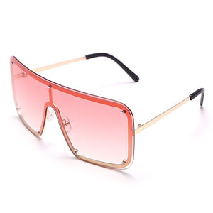 Square Goggle Sunglasses One Piece Women Sunglasses Oversized Rimless Glasses Men Brand Designer Eyeglass Oculos De Sol Feminino