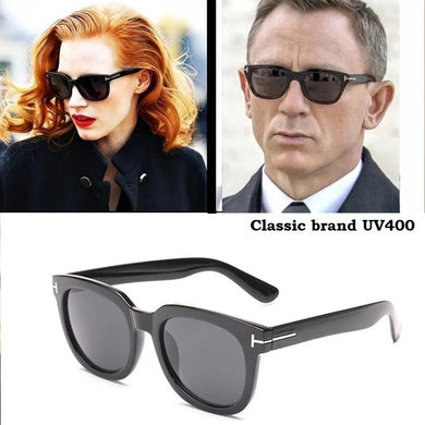 Square James Bond Sunglasses 2023 Men Women Brand Designer Vintage Black Frame Sun Glasses UV400 Eyewear