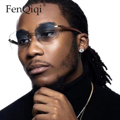 Square  Designer Sun Glasses Women Men Oculos Vintage UV400 Sunglasses Female Rimless Hip Hop Gafas De Sol Mujer