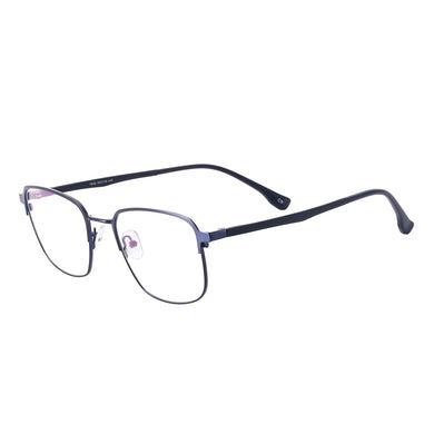 Square Male Full Rim Metal Black Large Size Glasses Frame With TR90 Temple For Myopia Reading Multifocal Lenses