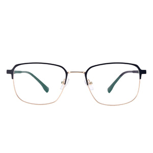 Square Male Full Rim Metal Black Large Size Glasses Frame With TR90 Temple For Myopia Reading Multifocal Lenses