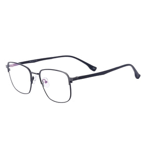 Square Male Full Rim Metal Black Large Size Glasses Frame With TR90 Temple For Myopia Reading Multifocal Lenses