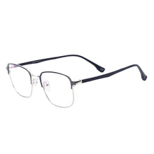 Load image into Gallery viewer, Square Male Full Rim Metal Black Large Size Glasses Frame With TR90 Temple For Myopia Reading Multifocal Lenses