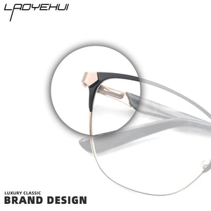 Occhiali da vista quadrati in metallo con montatura per donna Uomo Occhiali trasparenti finti Occhiali da computer da donna Designer di marca di lusso 