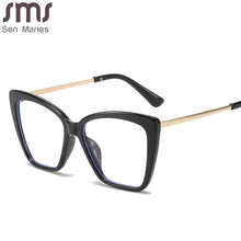 Carica l&#39;immagine nel visualizzatore di Gallery, Montatura da vista quadrata Occhiali da vista anti-blu Donna Uomo Montature per occhiali miopia Montatura da vista retrò trasparente Lady UV400