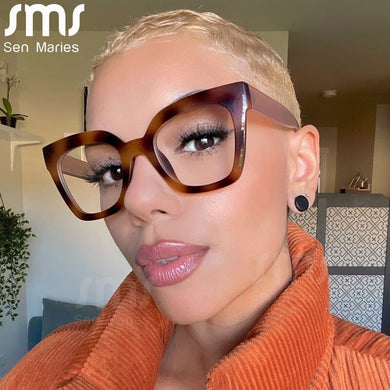 Square Optical Glasses Women Men Clear Anti Blue Light Blocking Glasses Frame Prescription Transparent Spectacle Frames Unisex