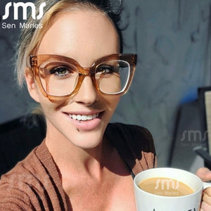 Square Optical Glasses Women Men Clear Anti Blue Light Blocking Glasses Frame Prescription Transparent Spectacle Frames Unisex