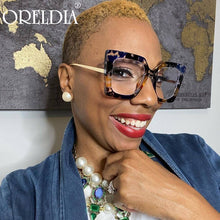 Load image into Gallery viewer, Square Oversized Frame Anti-Blue Light Glasses Ladies Transparent Flat Glasses Can Be Equipped With Myopia Glasses Hot