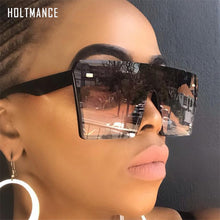 Load image into Gallery viewer, Square Oversized Sunglasses Women Retro Big Frame Driving Sun Glasses Flat Top Gafas Brand Rice Design Conjoined Shade UV400