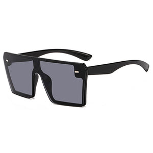 Occhiali da sole quadrati oversize da donna Retro montatura grande Occhiali da sole da guida Flat Top Gafas Marca Rice Design Ombra congiunti UV400 