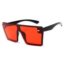 Carica l&#39;immagine nel visualizzatore di Gallery, Occhiali da sole quadrati oversize da donna Retro montatura grande Occhiali da sole da guida Flat Top Gafas Marca Rice Design Ombra congiunti UV400 