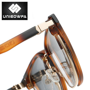 Square Polarized Magnet Clip on Glasses Frame Men Prescription Optical Eyeglasses Frame Myopia 3 in 1 Night Vision Sunglasses