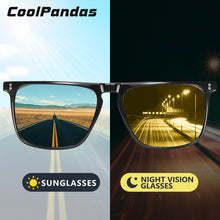 Load image into Gallery viewer, Square Retro Rivet Pochromic Sunglasses Men Polarized Women Sports Sun Glasses Day Night Vision Driving gafas de sol hombre