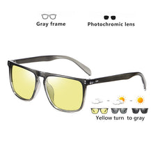 Load image into Gallery viewer, Square Retro Rivet Pochromic Sunglasses Men Polarized Women Sports Sun Glasses Day Night Vision Driving gafas de sol hombre