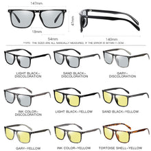 Load image into Gallery viewer, Square Retro Rivet Pochromic Sunglasses Men Polarized Women Sports Sun Glasses Day Night Vision Driving gafas de sol hombre