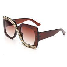 Load image into Gallery viewer, Square Rhinestone Sunglasses Women 2023  Vintage Oversized Sunglasses Unique One Piece Diamond Glasses Shades gafas de sol