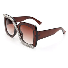 Load image into Gallery viewer, Square Rhinestone Sunglasses Women  Vintage Oversized Sunglasses Unique One Piece Diamond Glasses Shades gafas de sol