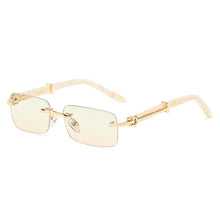 Load image into Gallery viewer, Square Rimless Pink Blue Green Sun Glasses For Men 2023  Designer Rectangle Hip Hop Cool Sunglasses Men Sunglasses