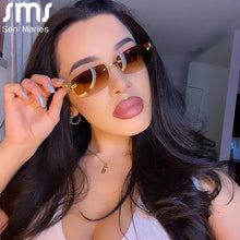 Load image into Gallery viewer, Square Rimless Sunglasses Cutting Men Women Shades UV400 Vintage Punk Glasses  Brand Designer
