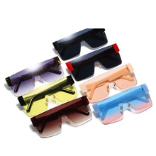 Carica l&#39;immagine nel visualizzatore di Gallery, Square Rimless Sunglasses For Women Men Oversized One Piece Glasses Cutting Lens Brand Designer Shades Sun Glasses