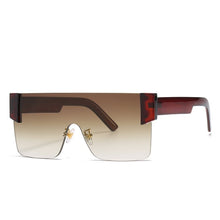 Carica l&#39;immagine nel visualizzatore di Gallery, Square Rimless Sunglasses For Women Men Oversized One Piece Glasses Cutting Lens Brand Designer Shades Sun Glasses