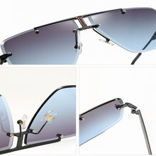 Carica l'immagine nel visualizzatore di Gallery, Occhiali da sole quadrati senza montatura da uomo 2022 Occhiali da sole estivi Tonalità classiche di marca per le donne UV400 zonnebril Eyewear 