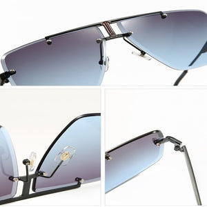 Square Rimless Sunglasses Men 2022 Summer   Sun Glasses Classic  Brand Shades for Women UV400 zonnebril Eyewear