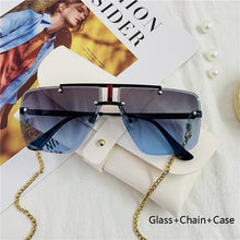 Load image into Gallery viewer, Square Rimless Sunglasses Men 2022 Summer   Sun Glasses Classic  Brand Shades for Women UV400 zonnebril Eyewear