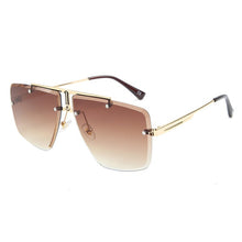 Carica l'immagine nel visualizzatore di Gallery, Occhiali da sole quadrati senza montatura da uomo 2022 Occhiali da sole estivi Tonalità classiche di marca per le donne UV400 zonnebril Eyewear 
