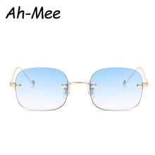Load image into Gallery viewer, Square Rimless Sunglasses Women Vintage Sun Glasses Retro Small Frame Summer Style Female uv400 Blue Gradient Eyeglass