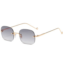 Load image into Gallery viewer, Square Rimless Sunglasses Women Vintage Sun Glasses Retro Small Frame Summer Style Female uv400 Blue Gradient Eyeglass